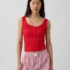Mini-ribkant Henley-pyjama-tanktop