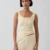 Mini-ribkant Henley-pyjama-tanktop