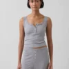 Mini-ribkant Henley-pyjama-tanktop