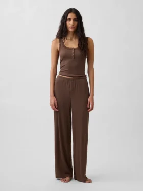 Mini-ribkant Henley-pyjama-tanktop