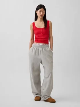 Mini-ribkant Henley-pyjama-tanktop