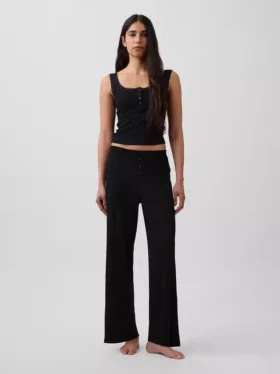 Mini-ribkant Henley-pyjama-tanktop