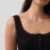Mini-ribkant Henley-pyjama-tanktop