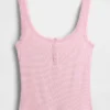 Mini-ribkant Henley-pyjama-tanktop