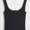 Mini-ribkant Henley-pyjama-tanktop