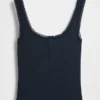 Mini-ribkant Henley-pyjama-tanktop