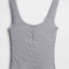 Mini-ribkant Henley-pyjama-tanktop