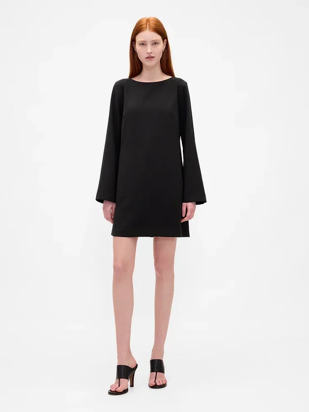 Mini-shiftjurk met boothals