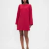 Mini-shiftjurk met boothals