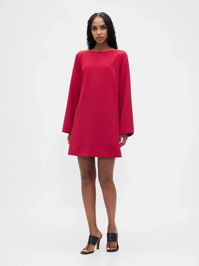 Mini-shiftjurk met boothals