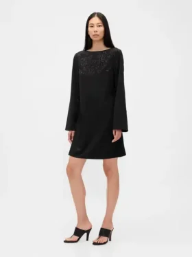 Mini-shiftjurk met boothals
