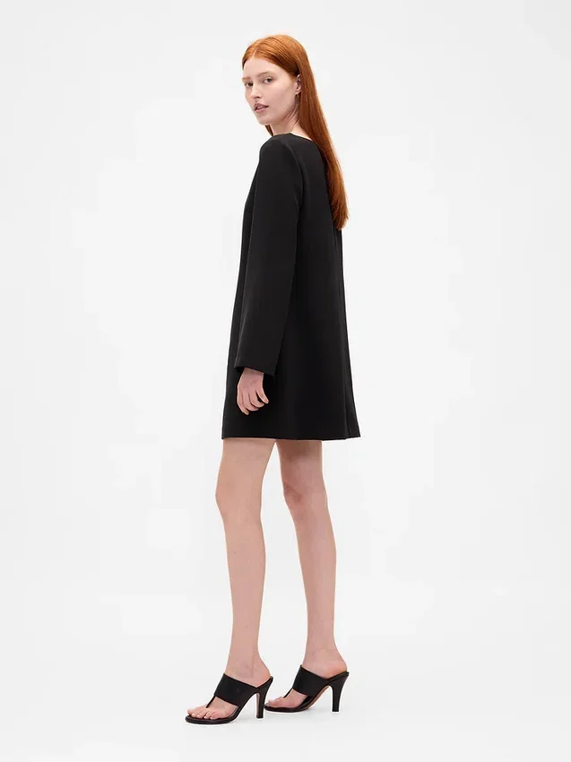 Mini-shiftjurk met boothals