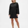 Mini-shiftjurk met boothals