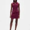 Mini-shiftjurk van denim met kraag