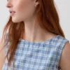 Mini-shiftjurk van geruite denim