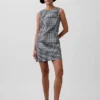Mini-shiftjurk van gingham-denim