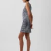 Mini-shiftjurk van gingham-denim