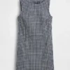 Mini-shiftjurk van gingham-denim