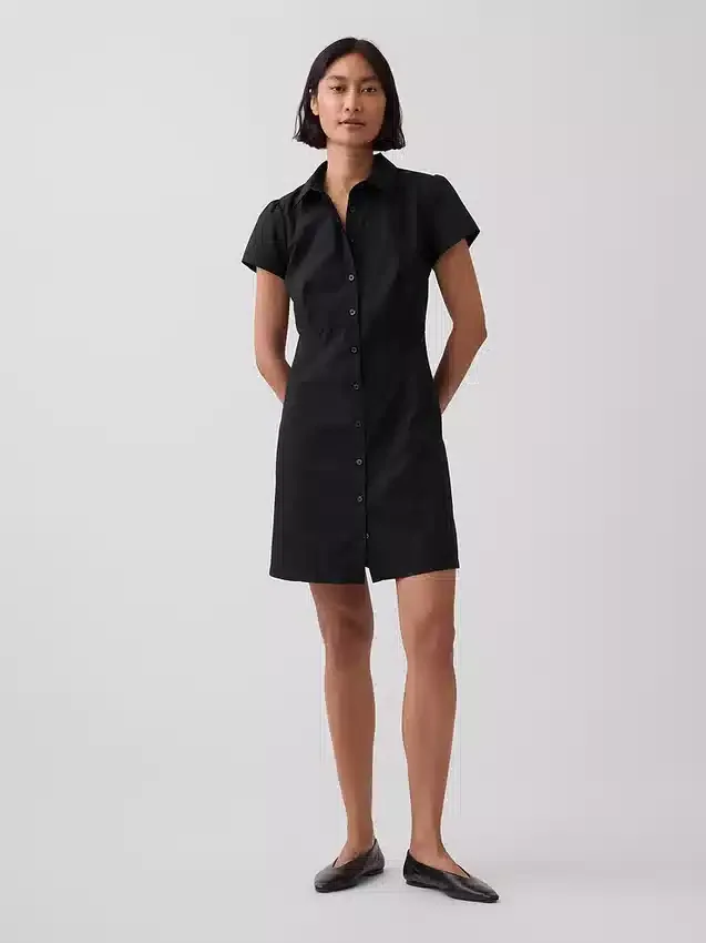 Mini-shirtjurk met empire-taille
