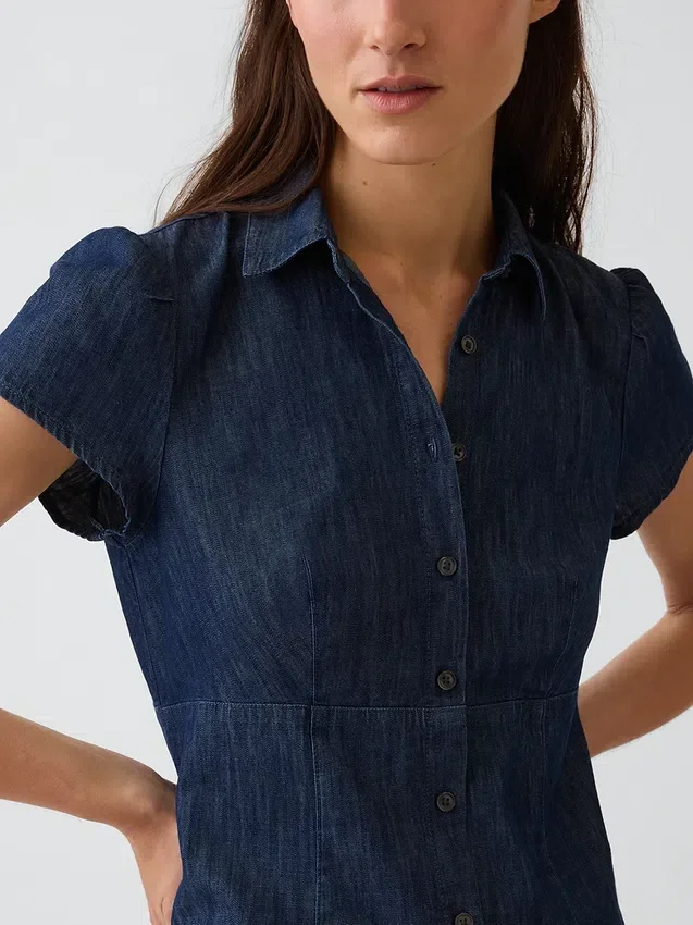 Mini-shirtjurk met empire-taille