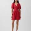Mini-shirtjurk van linnenmix met getailleerde taille