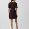 Mini-shirtjurk van linnenmix met getailleerde taille