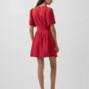 Mini-shirtjurk van linnenmix met getailleerde taille