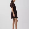 Mini-shirtjurk van linnenmix met getailleerde taille