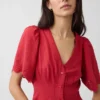 Mini-shirtjurk van linnenmix met getailleerde taille