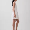 Mini-shirtjurk van linnenmix met verlaagde taille