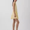 Mini-shirtjurk van linnenmix met verlaagde taille