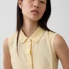 Mini-shirtjurk van linnenmix met verlaagde taille