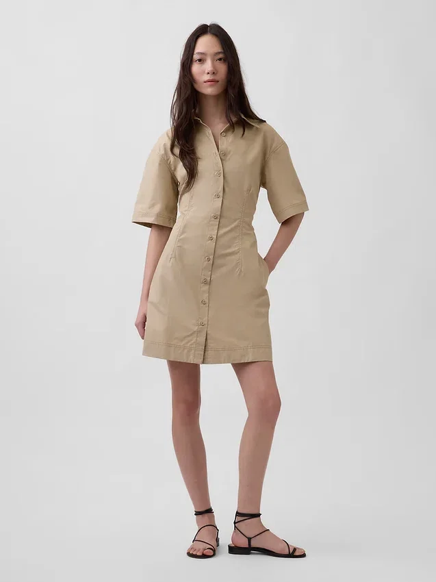 Mini-shirtjurk van popeline