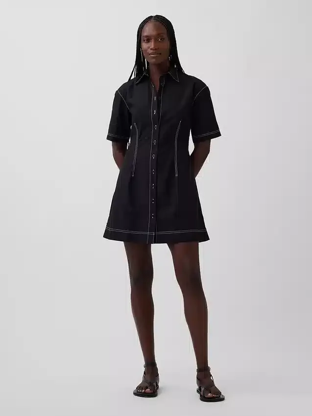 Mini-shirtjurk van popeline