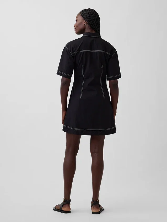 Mini-shirtjurk van popeline