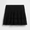 Mini-skort met plooitjes en kanten rand