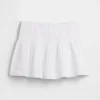 Mini-skort van katoenen gaas met gesmokte taille