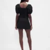 Mini-skort van linnenmix met lage taille