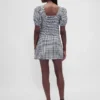 Mini-skort van linnenmix met lage taille
