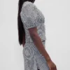 Mini-skort van linnenmix met lage taille