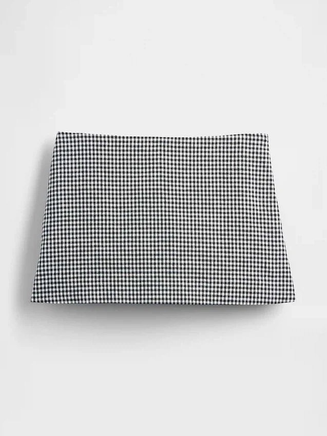 Mini-skort van linnenmix met lage taille