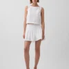 Mini-skort van popeline met verlaagde taille