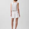 Mini-skort van popeline met verlaagde taille