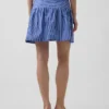 Mini-skort van popeline met verlaagde taille