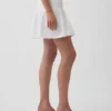 Mini-skort van popeline met verlaagde taille