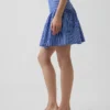 Mini-skort van popeline met verlaagde taille
