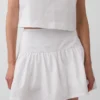 Mini-skort van popeline met verlaagde taille