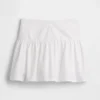 Mini-skort van popeline met verlaagde taille