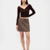 Mini-skort van wolmix met plooien