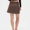Mini-skort van wolmix met plooien